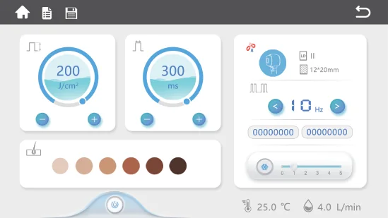 Procedure parameters screen